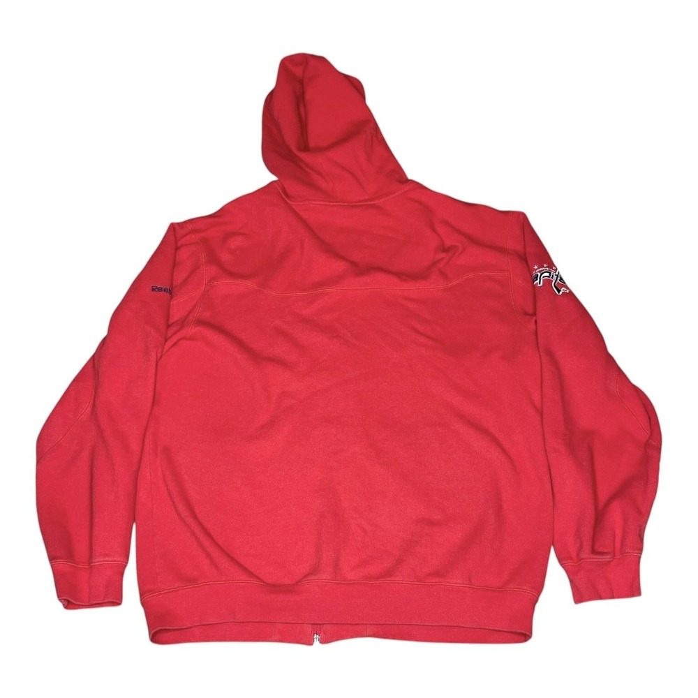 Reebok Washington Capitals NHL Face Off Collection Full Zip Hoodie Red Mens M - Picture 2 of 12